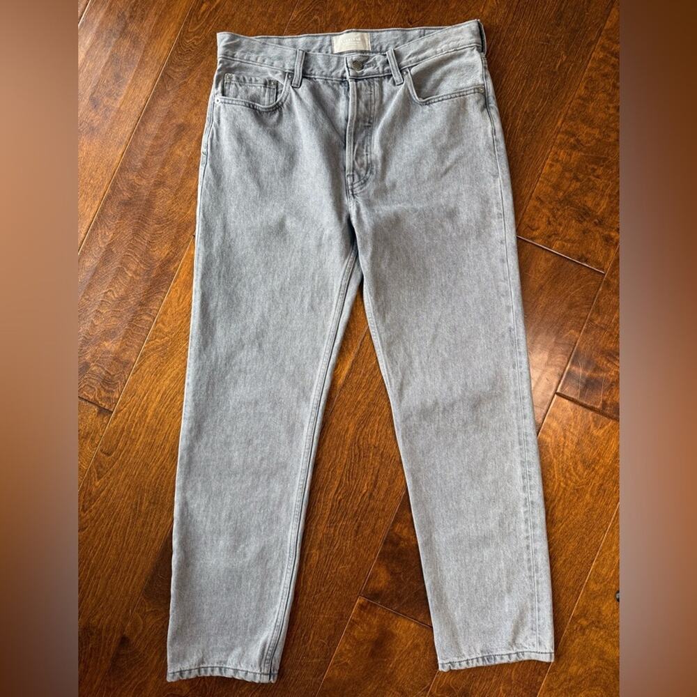 Everlane Relaxed Straight Jeans Organic Cotton Button Fly Women’s 27 Grey Denim